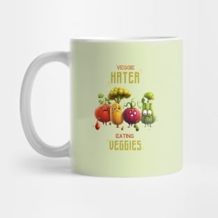 Veggie Hater Eating Veggies Mug